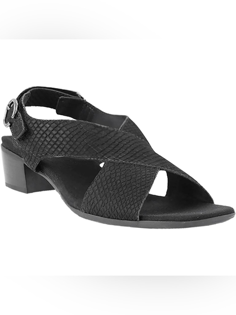 Munro Black Crisscross Slingback Sandal